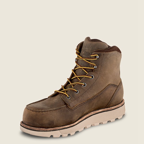 Red Wing Safety Boots Traction Tred Lite - 6-inch Waterproof Toe - Khaki - Mens DCW329617